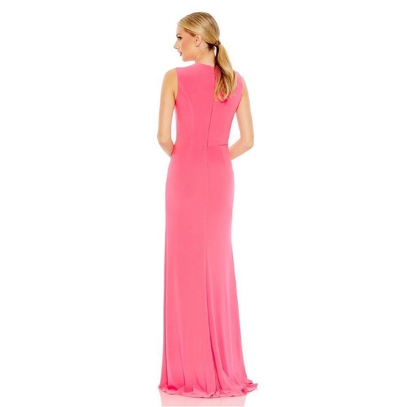 NWT IEENA FOR MAC DUGGAL 26890 DRAPED SIDE KNOT JERSEY GOWN W/ RHINESTONE RING - Picture 2 of 10